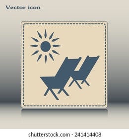 Vector illustration of a sun lounger