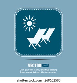 Vector illustration of a sun lounger