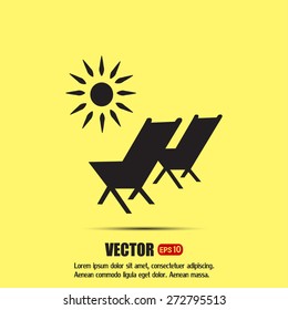 Vector illustration of a sun lounger