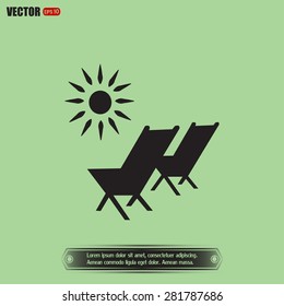 Vector illustration of a sun lounger