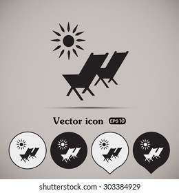Vector illustration of a sun lounger