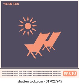 Vector illustration of a sun lounger