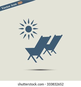 Vector illustration of a sun lounger