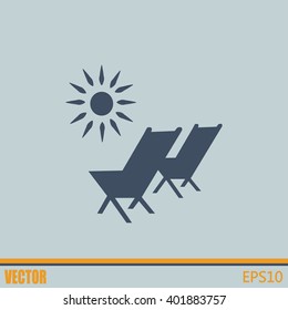 Vector illustration of a sun lounger