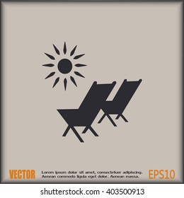 Vector illustration of a sun lounger