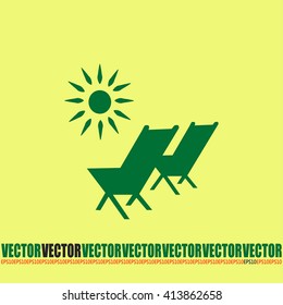 Vector illustration of a sun lounger