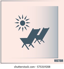 Vector illustration of a sun lounger
