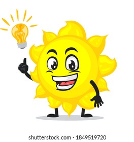 vector illustration of sun mascot or character got idea