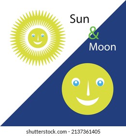 vector illustration sun and moon icon desing template