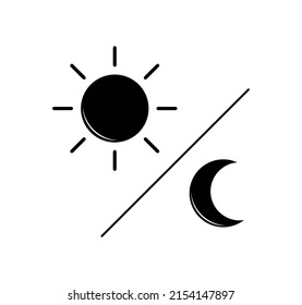 ilustración vectorial de iconos de sol y luna en fondo blanco
