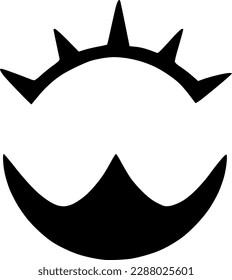 ilustración vectorial del icono del sol y la montaña