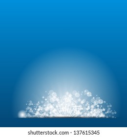 Vector illustration sun on blue background.