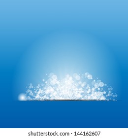 Vector illustration sun on blue background.