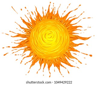 Vector illustration. Sun on white background.