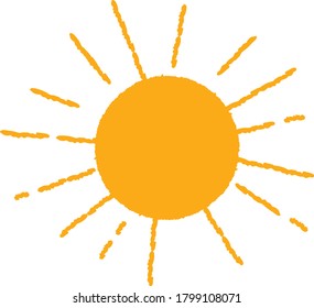 Vector illustration of sun on white background