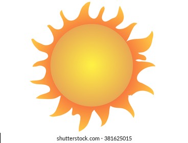 Vector illustration. Sun on white background.