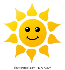 vector illustration of the sun on white