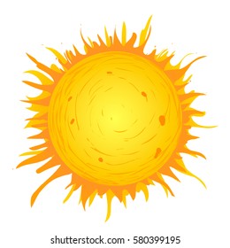 Vector illustration. Sun on white background.