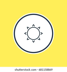 Vector Illustration Of Sun Outline. Beautiful Season Element Also Can Be Used As Sunny  Element.