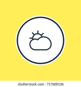 Vector Illustration Of Sun Outline. Beautiful Joy Element Also Can Be Used As Sunrise Element.