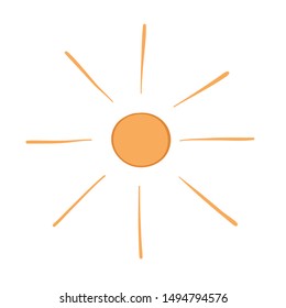 Vector illustration sun, sunshine. Hand drawn.
