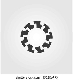 Vector illustration of a sun symbol.