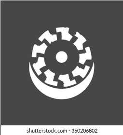 Vector illustration of a sun symbol.
