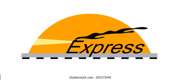 vector illustration of the sun and the text express