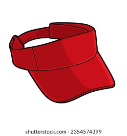 Vector Illustration of Sun Visor Hat Cap Isolated with White Backgroung