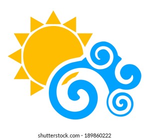 Vector illustration of sun an wave