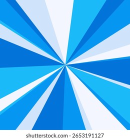 Vector illustration of a sunburst in blue and light blue colors.