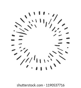 Vector illustration of sunburst isolated on white background