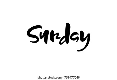 Vector illustration Sunday. Hand lettering Sunday for the calendar, diary, notes, banner, poster, t-shirts, invitations, postcards. The text background. Calligraphic design. 