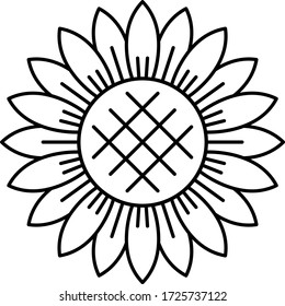 Vector illustration of sunflower. coloring picture.