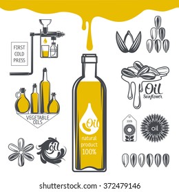 Vector illustration. Sunflower oil