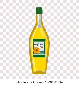 Vector illustration of sunflower oil in bottle