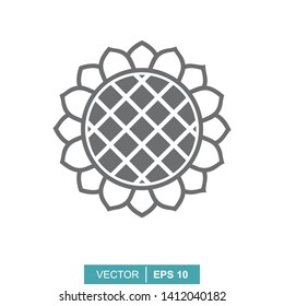 Vector illustration of a sunflower. A rich harvest of the farmer. Sunflower design concept from Ecology collection. Simple element vector icon on white background.