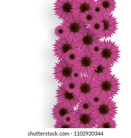 Vector illustration of sunflowers. 3D floral background. Spring print.	
