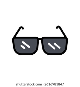 A vector illustration of sunglasses in colored outline icon style, isolated on a white background. Ideal for summer, fashion, travel, and beach-themed designs.