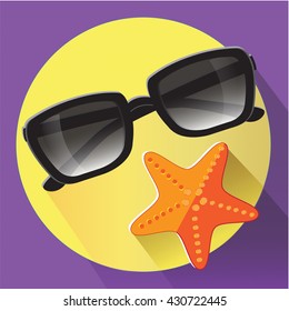 The vector illustration "sunglasses flat icon" for design