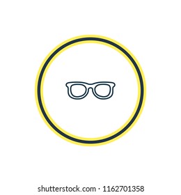 Vector illustration of sunglasses icon line. Beautiful tourism element also can be used as eyeglasses icon element.