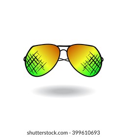 Vector illustration of sunglasses. Icon for your design