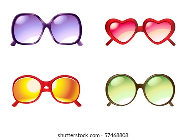 vector illustration sunglasses set