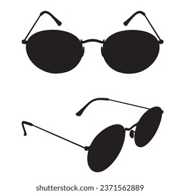 Vector Illustration of Sunglasses Silhouette Art