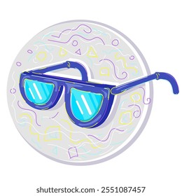 vector illustration. sunglasses for summer. careful attitude to vision, care for vision. white background