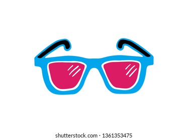 Vector illustration of a sunglasses. Summertime element. Good for wrapping paper, shirt design print, invitation, banner, poster, flyer, brochure.