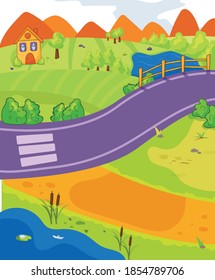 vector illustration sunny day on the field