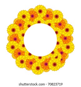 Ilustração vetorial de flores ensolaradas. Malhas de gradiente.
