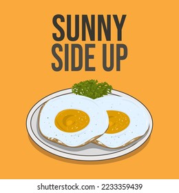 vector illustration of sunny side up fried egg