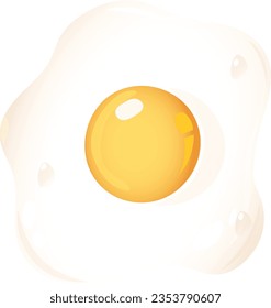 Vektorgrafik von sonniger Seite auf gebratenem Ei ohne Hintergrund. Speisekarte-Menüvorlage für kulinarische Speisen. Symbol